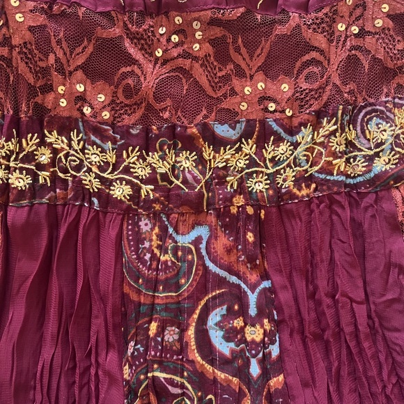 Blouse with spaghetti straps by At Last in size Large junior or S-M women BOHO - Picture 2 of 4